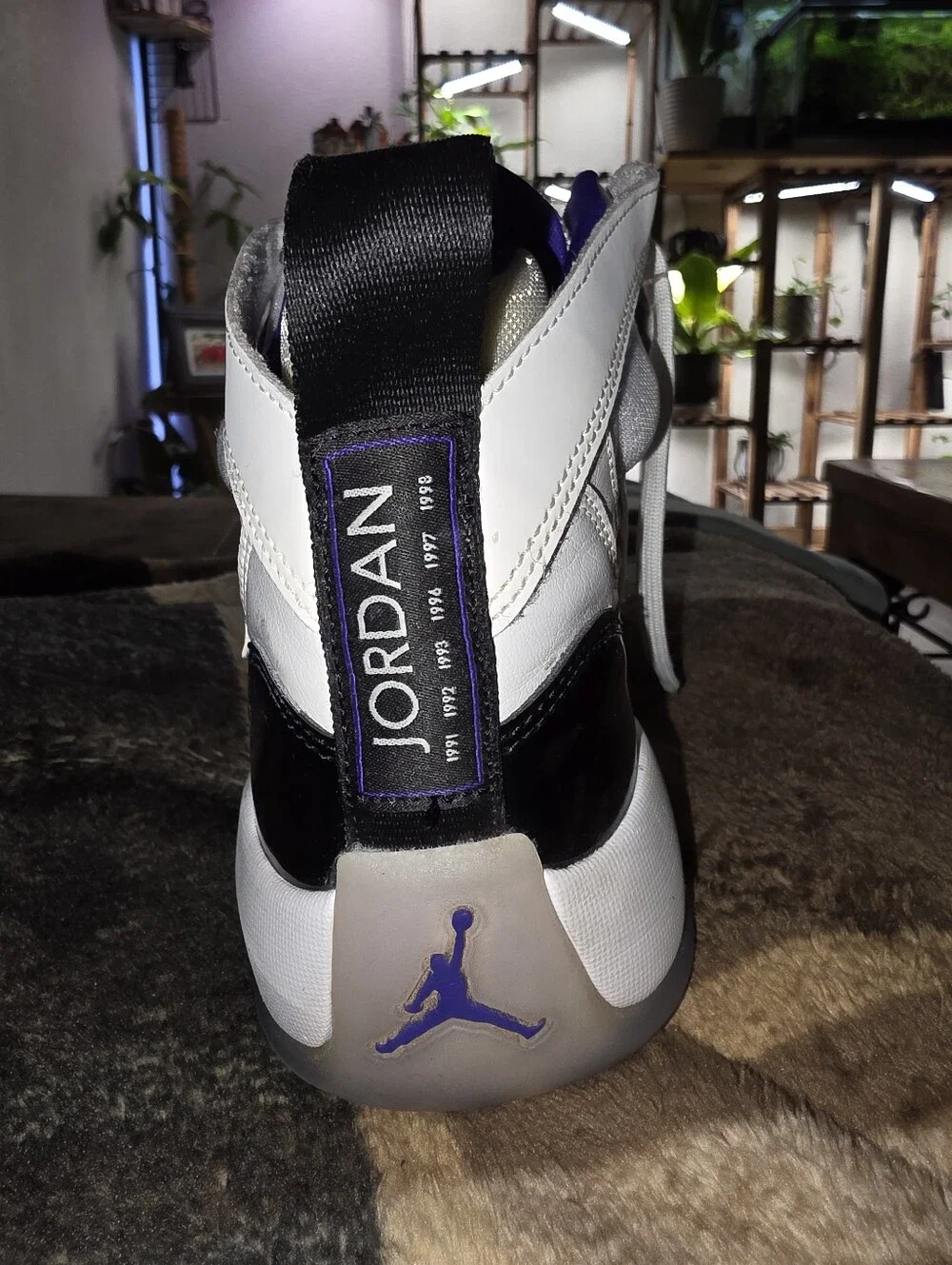 Jordan Men's Athletic Shoes - White, Purple & Black